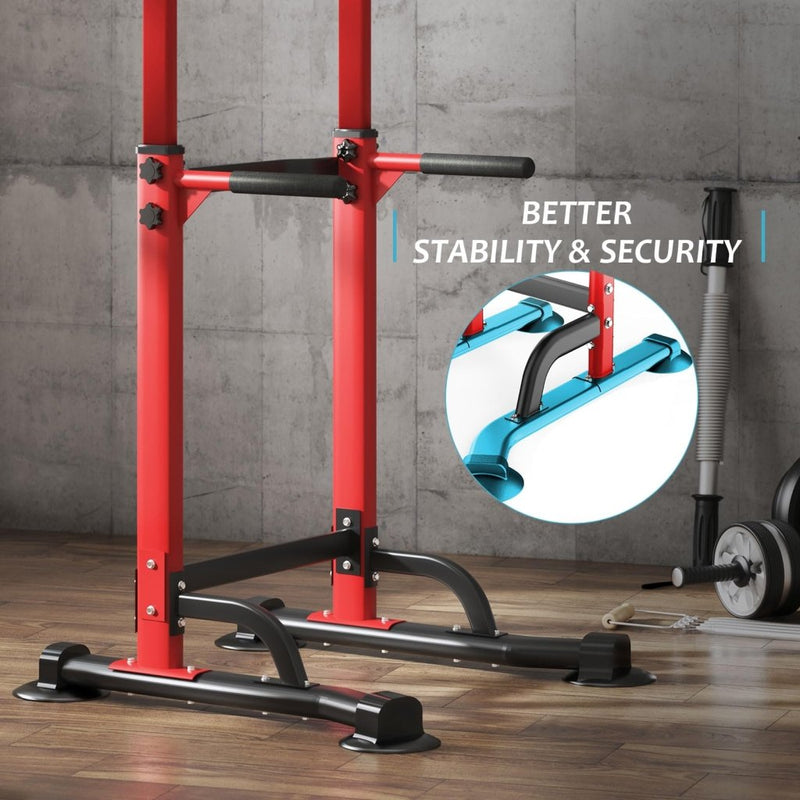 Laad afbeelding in Galerijviewer, DlandHome Power Tower Pull Up Dip Station Multi-Function Fitness Equipment for Strength Training Adjustable Height Dip Stand for Home Gym - happygetfit.com

