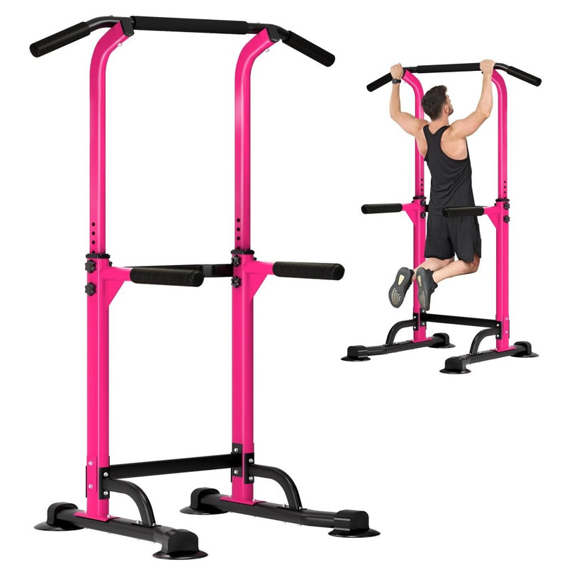 Laad afbeelding in Galerijviewer, DlandHome Power Tower Pull Up Dip Station Multi-Function Fitness Equipment for Strength Training Adjustable Height Dip Stand for Home Gym - happygetfit.com
