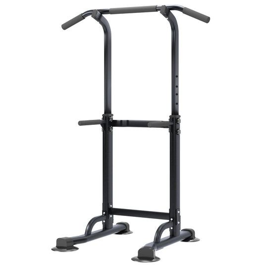 DlandHome Power Tower Pull Up Dip Station Multi-Function Fitness Equipment for Strength Training Adjustable Height Dip Stand for Home Gym - happygetfit.com