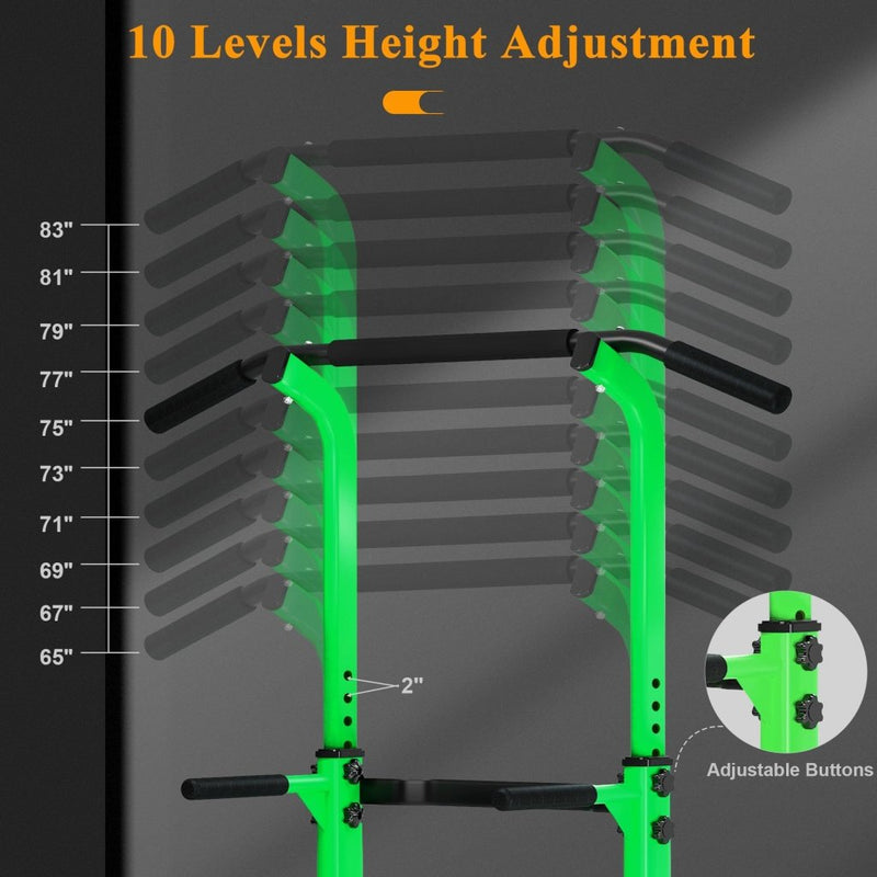 Laad afbeelding in Galerijviewer, DlandHome Power Tower Pull Up Dip Station Multi-Function Fitness Equipment for Strength Training Adjustable Height Dip Stand for Home Gym - happygetfit.com
