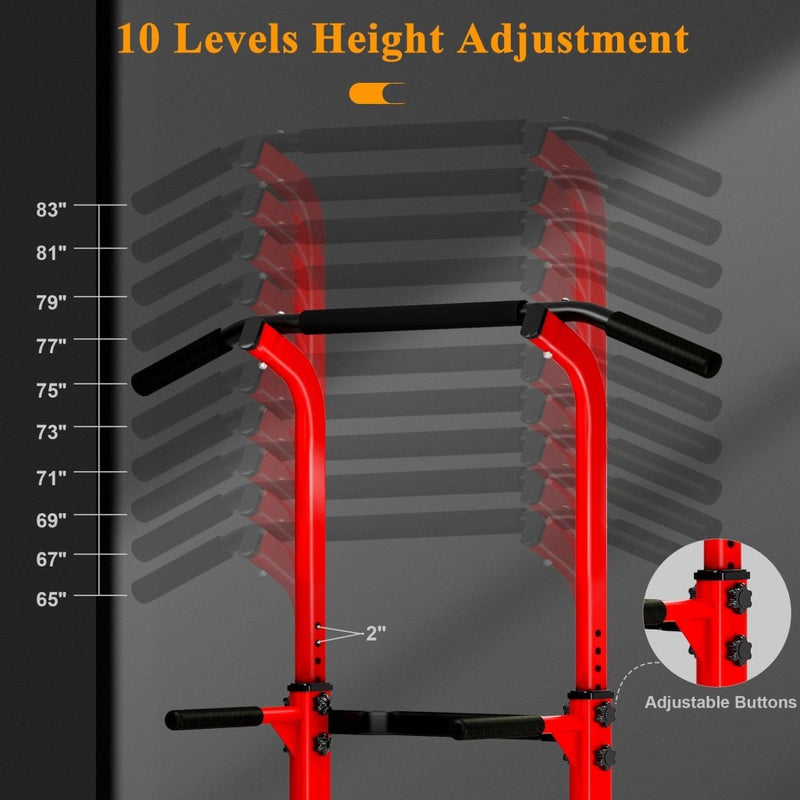Laad afbeelding in Galerijviewer, DlandHome Power Tower Pull Up Dip Station Multi-Function Fitness Equipment for Strength Training Adjustable Height Dip Stand for Home Gym - happygetfit.com
