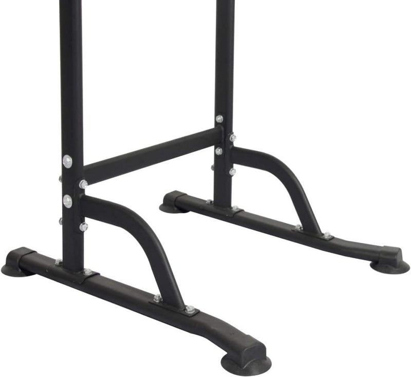 Laad afbeelding in Galerijviewer, DlandHome Romeinse stoel voor krachttraining, verstelbaar, dips tractie, optrekstang op voet, tractiestation, buikdips, armleuningen, fitness, zwart - happygetfit.com
