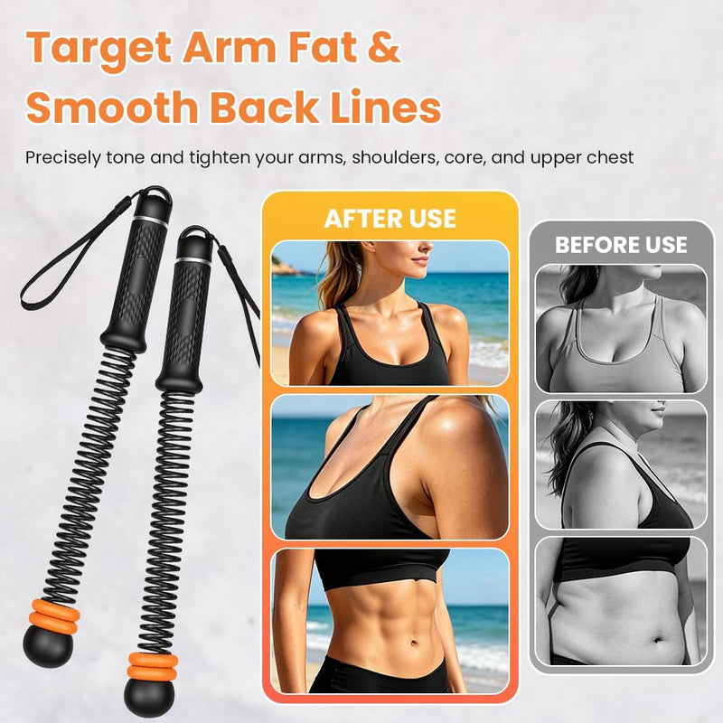 Charger l’image dans la visionneuse de galerie, Draadloze battle ropes 2 stuks van 43 cm met verstelbare gewichten en antislip handgrepen – HIIT training – fitnessapparatuur - happygetfit.com
