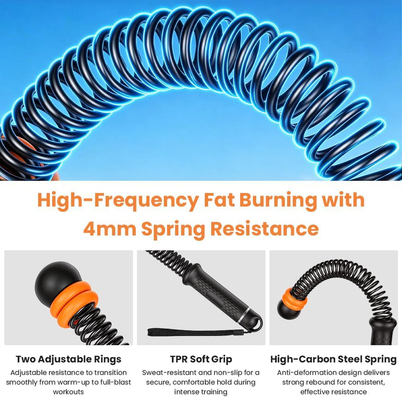 Charger l’image dans la visionneuse de galerie, Draadloze battle ropes 2 stuks van 43 cm met verstelbare gewichten en antislip handgrepen – HIIT training – fitnessapparatuur - happygetfit.com
