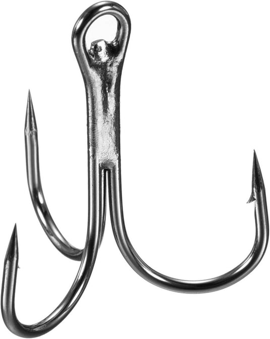 Dreggen 10 stuks maat 1/0 van koolstofstaal zwart – drievoudige vishaken – visaccessoires - happygetfit.com