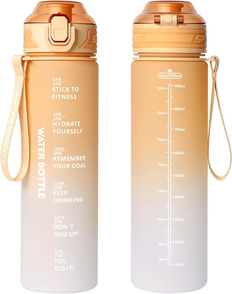 Laden Sie das Bild in Galerie -Viewer, Drinkfles 1 liter van BPA-vrij Tritan met tijdmarkering en lekvrije dop – waterfles – hydratatiefles - happygetfit.com
