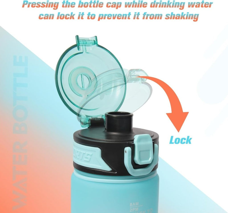 Laden Sie das Bild in Galerie -Viewer, Drinkfles 1 liter van BPA-vrij Tritan met tijdmarkering en lekvrije dop – waterfles – hydratatiefles - happygetfit.com
