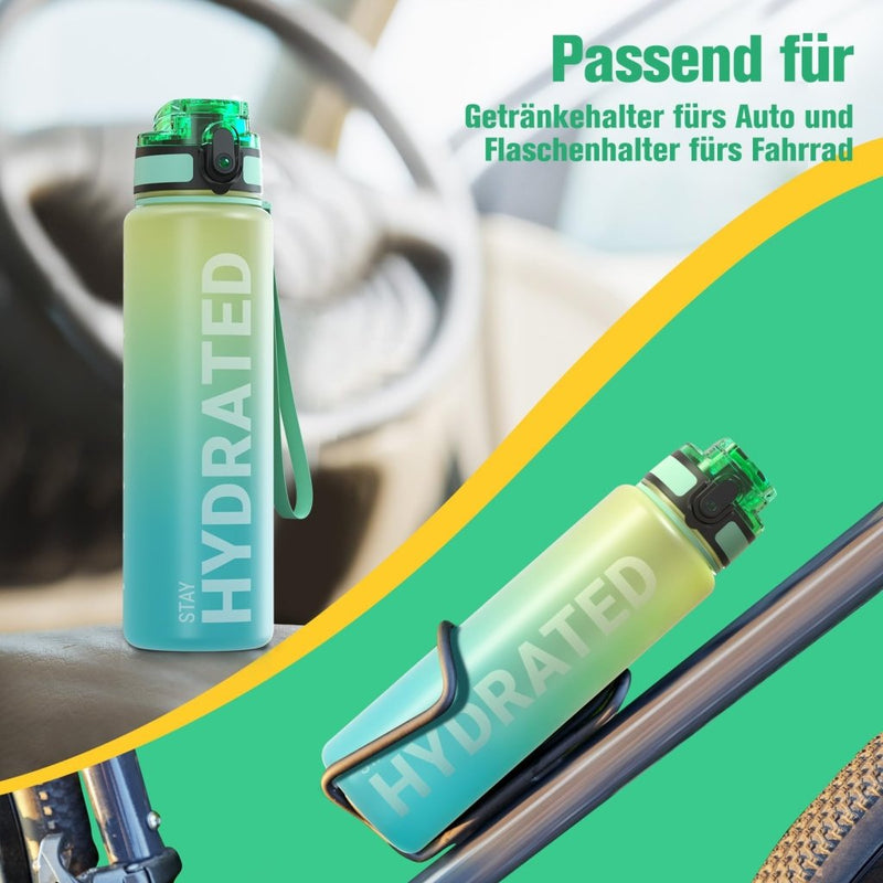 Chargez l'image dans la visionneuse de la galerie, Drinkfles 750 ml BPA-vrij met tijdmarkeringen en lekvrije dop – waterfles – sportfles - happygetfit.com
