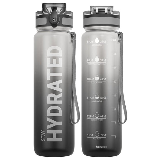Drinkfles 750 ml BPA-vrij met tijdmarkeringen en lekvrije dop – waterfles – sportfles - happygetfit.com