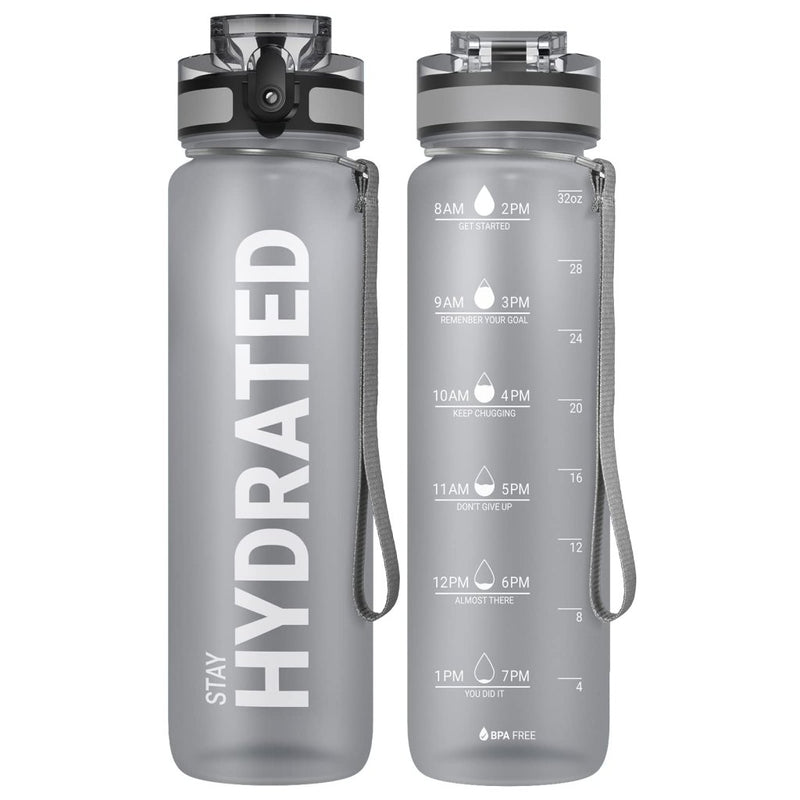 Chargez l'image dans la visionneuse de la galerie, Drinkfles 750 ml BPA-vrij met tijdmarkeringen en lekvrije dop – waterfles – sportfles - happygetfit.com
