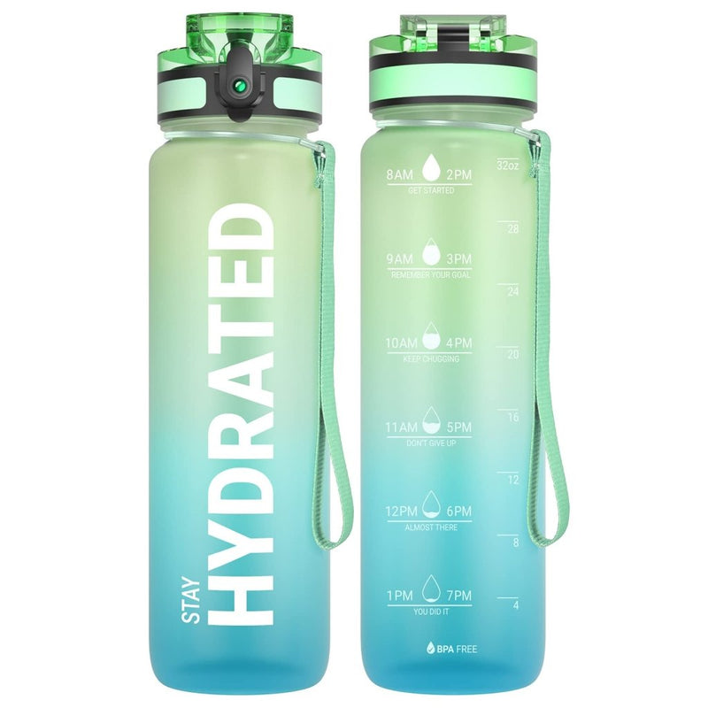 Chargez l'image dans la visionneuse de la galerie, Drinkfles 750 ml BPA-vrij met tijdmarkeringen en lekvrije dop – waterfles – sportfles - happygetfit.com

