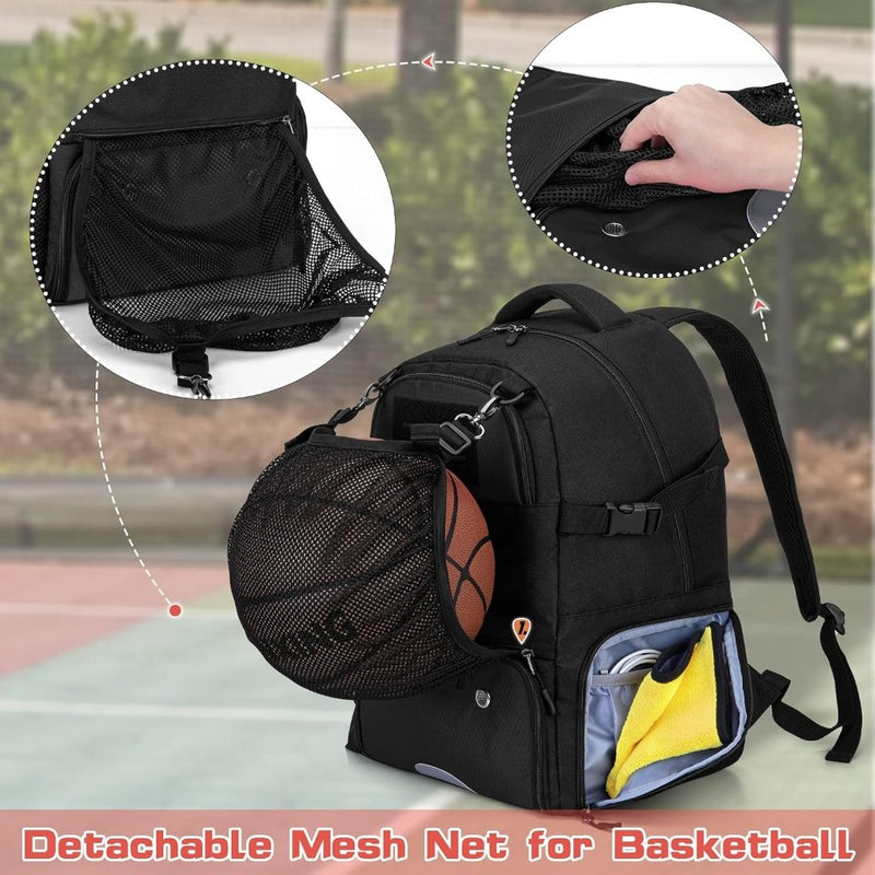 Laad afbeelding in Galerijviewer, DSLEAF Basketbalrugzak voor jongeren, voetbaltas met apart geventileerd schoenvak voor basketbal, voetbal, volleybal training - happygetfit.com
