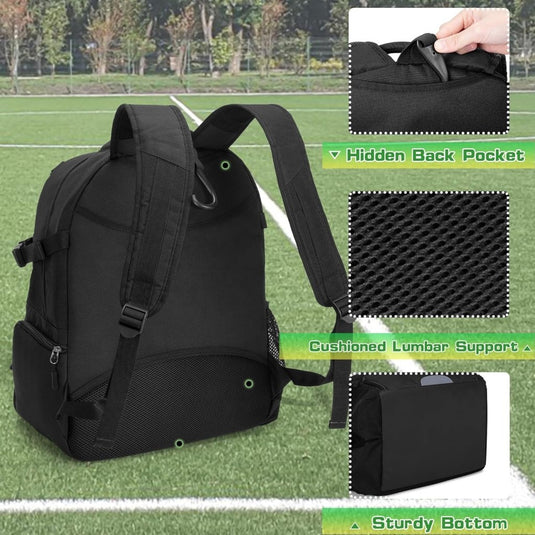 DSLEAF Basketbalrugzak voor jongeren, voetbaltas met apart geventileerd schoenvak voor basketbal, voetbal, volleybal training - happygetfit.com