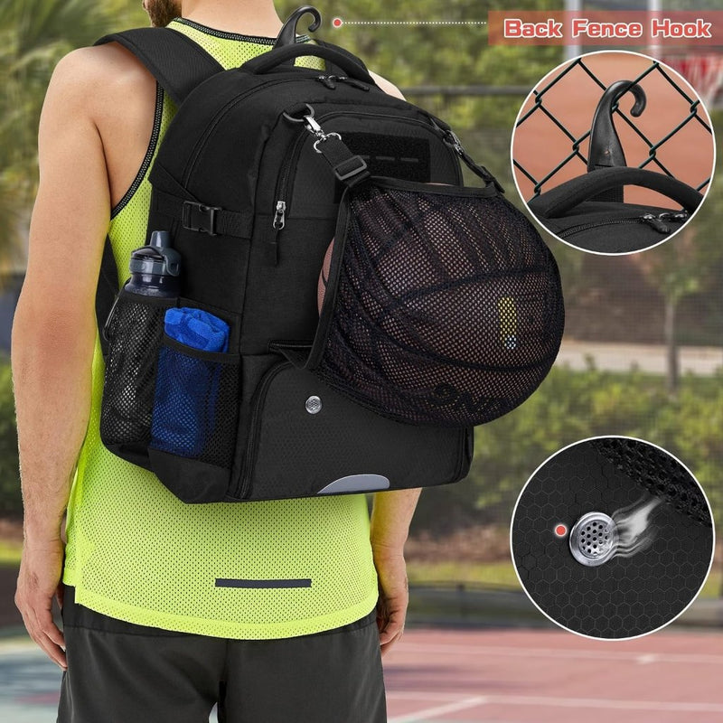 Laad afbeelding in Galerijviewer, DSLEAF Basketbalrugzak voor jongeren, voetbaltas met apart geventileerd schoenvak voor basketbal, voetbal, volleybal training - happygetfit.com
