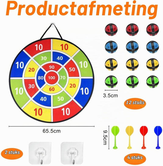 Dubbelzijdig dartbord voor kinderen met twee speelzijden – kinderdarten – dartspel - happygetfit.com
