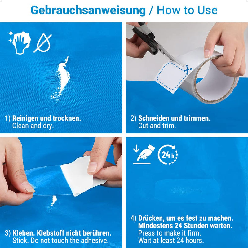 Load image into Gallery viewer, ecooe Reparatietape voor tenten, 8 cm x 5 m, reparatietape, professioneel, waterdicht, transparant, voor het repareren van luifels, tent, pvc-coating, paviljoen, vrachtwagenzeil - happygetfit.com
