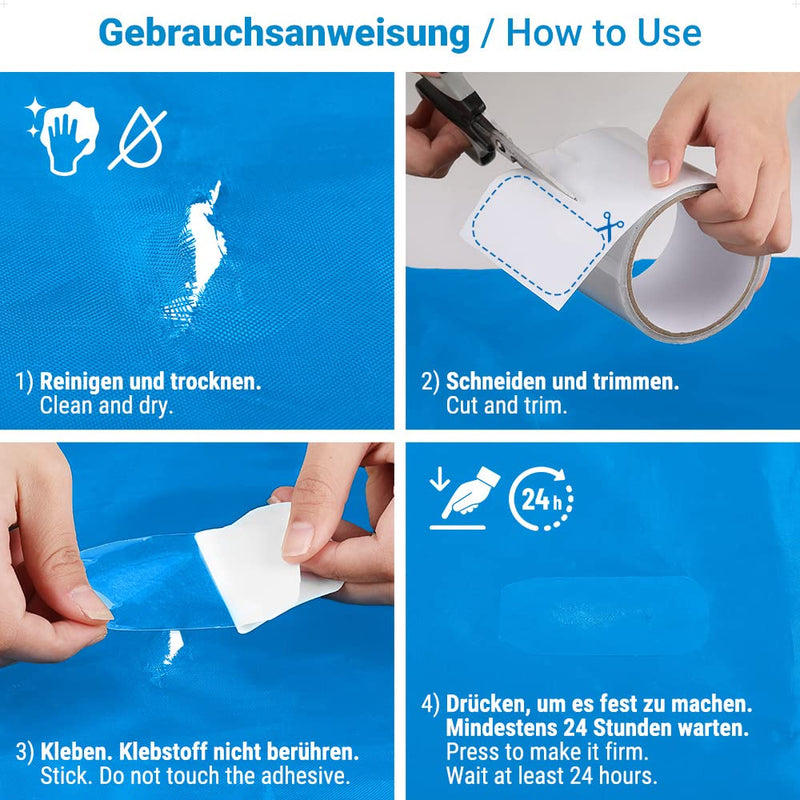 Load image into Gallery viewer, ecooe Reparatietape voor tenten, 8 cm x 5 m, reparatietape, professioneel, waterdicht, transparant, voor het repareren van luifels, tent, pvc-coating, paviljoen, vrachtwagenzeil - happygetfit.com
