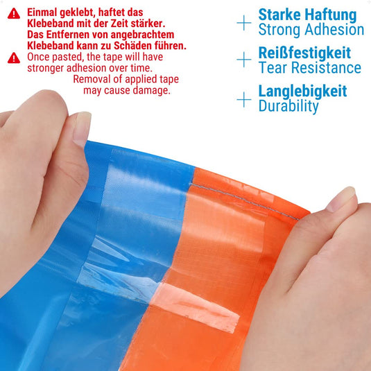 ecooe Reparatietape voor tenten, 8 cm x 5 m, reparatietape, professioneel, waterdicht, transparant, voor het repareren van luifels, tent, pvc-coating, paviljoen, vrachtwagenzeil - happygetfit.com