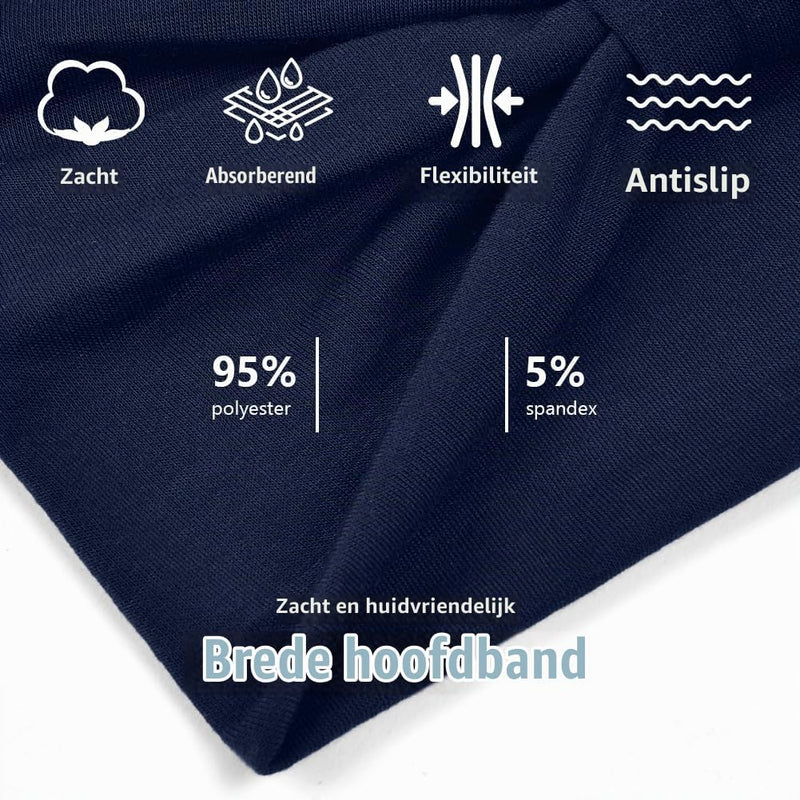Charger l’image dans la visionneuse de galerie, Elastische haarbanden dames 4 stuks van zachte polyesterstof met brede pasvorm voor yoga en fitness – sporthaarbanden – tulbandhoofdbanden - happygetfit.com
