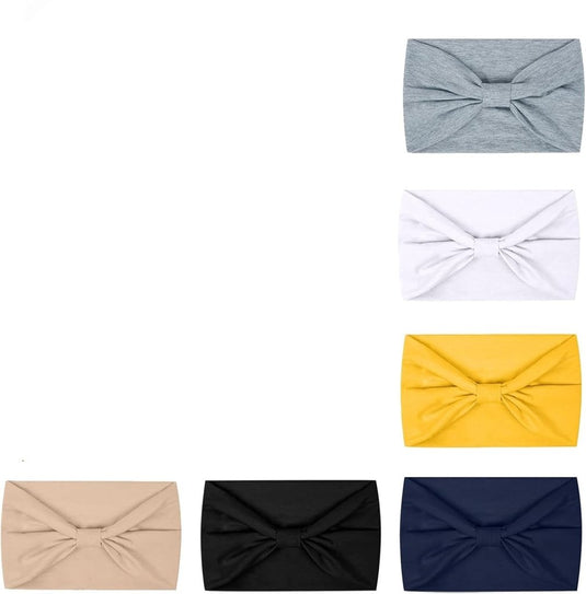 Elastische haarbanden dames 4 stuks van zachte polyesterstof met brede pasvorm voor yoga en fitness – sporthaarbanden – tulbandhoofdbanden - happygetfit.com