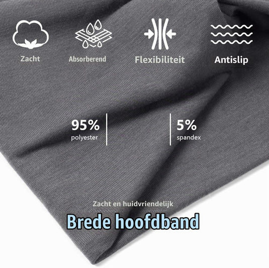 Elastische haarbanden dames 4 stuks van zachte polyesterstof met brede pasvorm voor yoga en fitness – sporthaarbanden – tulbandhoofdbanden - happygetfit.com