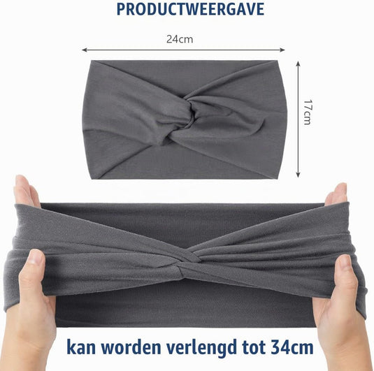 Elastische haarbanden dames 4 stuks van zachte polyesterstof met brede pasvorm voor yoga en fitness – sporthaarbanden – tulbandhoofdbanden - happygetfit.com