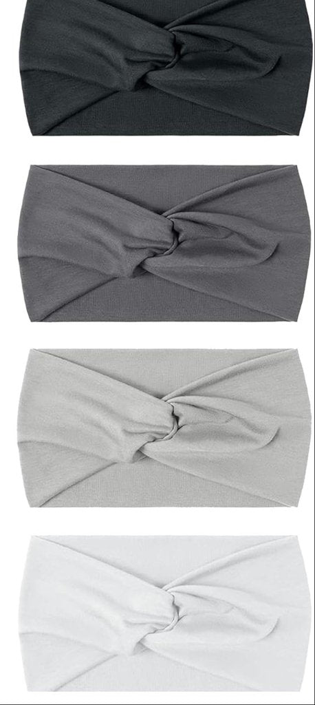Charger l’image dans la visionneuse de galerie, Elastische haarbanden dames 4 stuks van zachte polyesterstof met brede pasvorm voor yoga en fitness – sporthaarbanden – tulbandhoofdbanden - happygetfit.com

