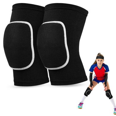 Elastische kniebeschermers, volleybal, kniebeschermers, 1 paar verdikking, anti-botsing, kniebescherming, kniebrace, voor volleybal, joggen, basketbal, tennis, voetbal en vechtsport - happygetfit.com