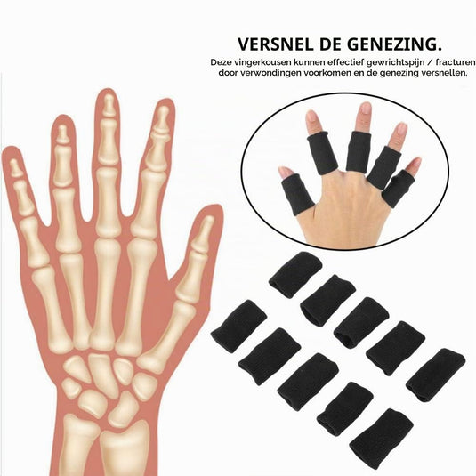 Elastische vingerbeschermers 10 stuks van nylon en spandex voor sport en ondersteuning – vingerbandages – vingercompressie - happygetfit.com