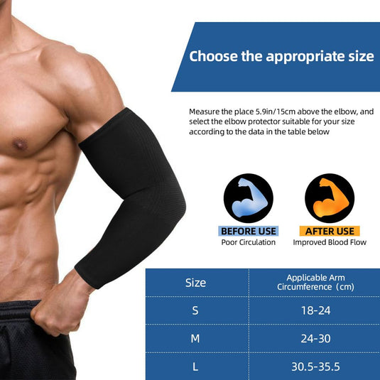 Elleboogbandage met verstelbare compressieriem van ademend nylon en elastaan voor sport en dagelijks gebruik – elleboogsteun – tennisarmbandage - happygetfit.com