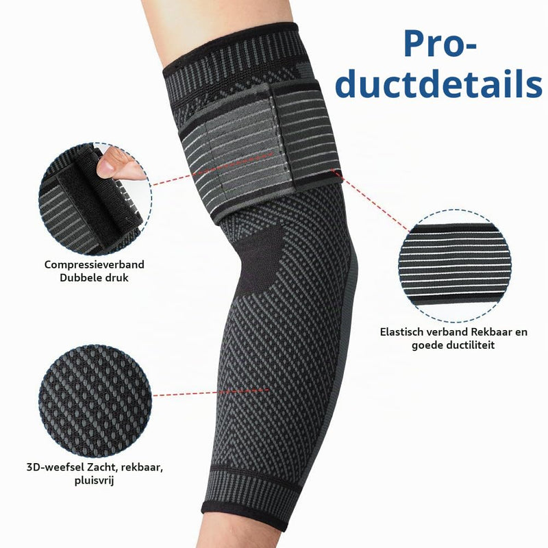 Bild im Galerie-Viewer laden, Elleboogbandage met verstelbare compressieriem van ademend nylon en elastaan voor sport en dagelijks gebruik – elleboogsteun – tennisarmbandage - happygetfit.com
