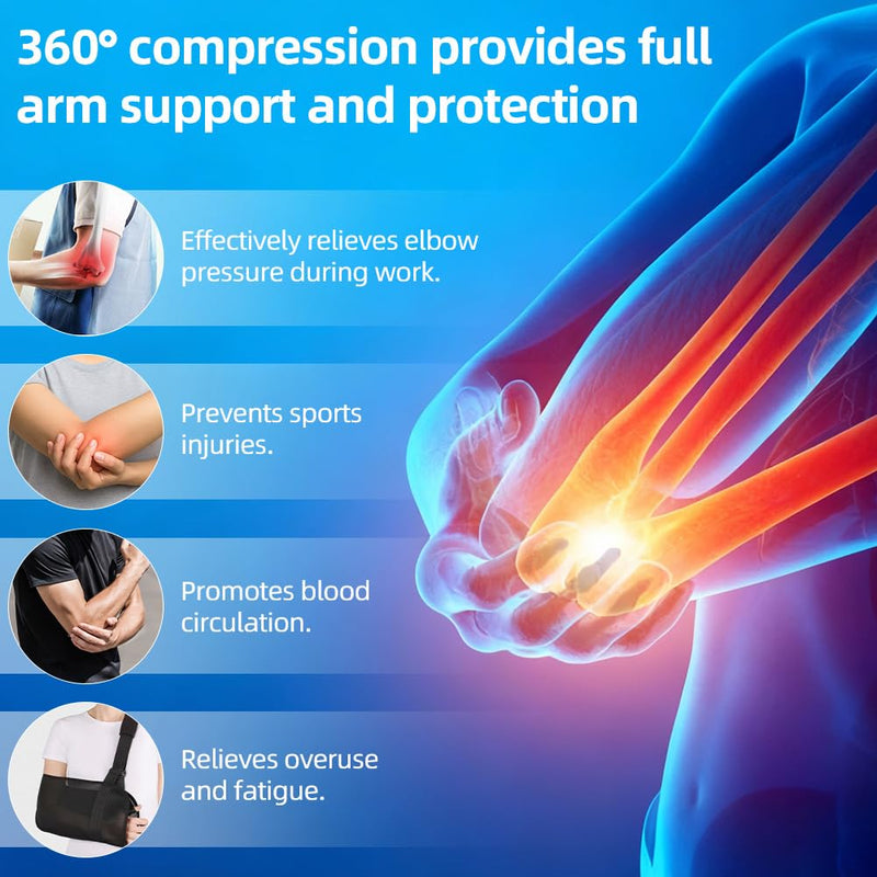 Bild im Galerie-Viewer laden, Elleboogbandage met verstelbare compressieriem van ademend nylon en elastaan voor sport en dagelijks gebruik – elleboogsteun – tennisarmbandage - happygetfit.com
