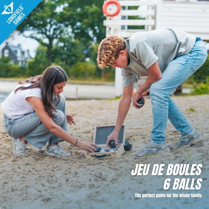 Load image into Gallery viewer, Engelhart - 010208 - Boulesballen set een mooie Luxe houten boulekoffer - jeu de boules 2x3 stalen ballen - 720g - Petanque - happygetfit.com

