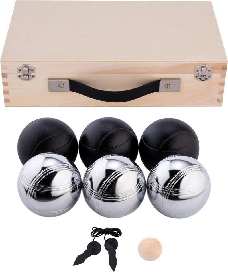 Load image into Gallery viewer, Engelhart - 010208 - Boulesballen set een mooie Luxe houten boulekoffer - jeu de boules 2x3 stalen ballen - 720g - Petanque - happygetfit.com

