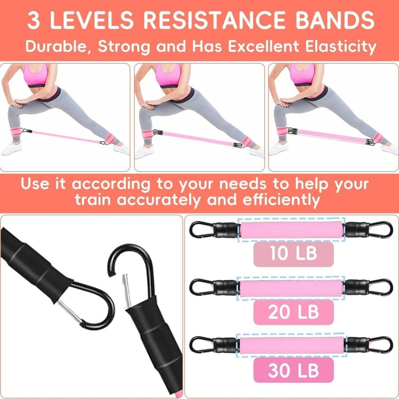 Chargez l'image dans la visionneuse de la galerie, Enkel weerstandsbanden set met voetlussen roze - happygetfit.com
