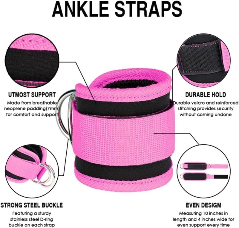 Chargez l'image dans la visionneuse de la galerie, Enkel weerstandsbanden set met voetlussen roze - happygetfit.com
