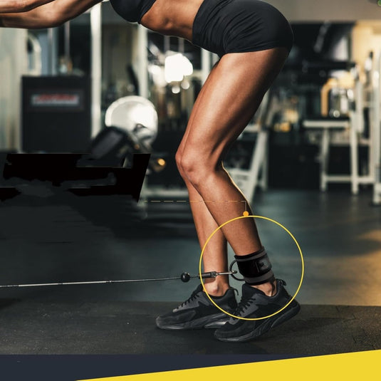 Enkelbanden voor kabelmachine set van 2 zwart - happygetfit.com