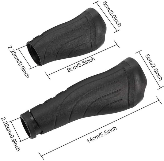 Ergonomische fietshandvatten 22 mm lang en kort zwart - happygetfit.com