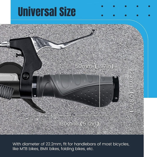 Ergonomische fietshandvatten 22 mm voor draaigreepschakeling - happygetfit.com