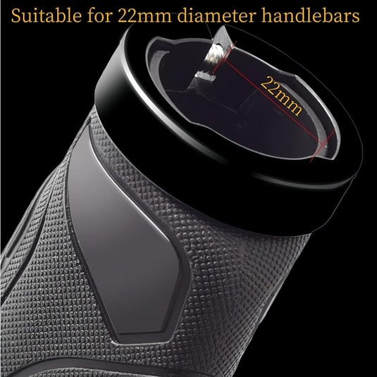 Ergonomische fietshandvatten 22 mm zwart met einddoppen - happygetfit.com