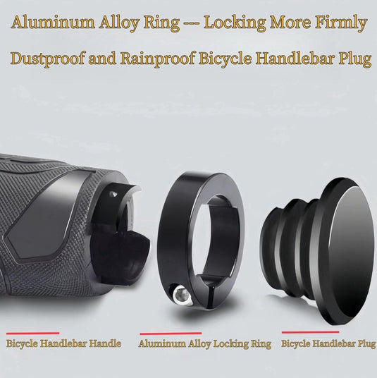 Ergonomische fietshandvatten 22 mm zwart met einddoppen - happygetfit.com