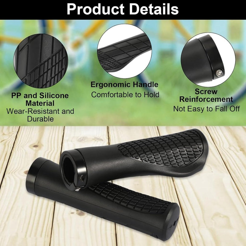 Laad afbeelding in Galerijviewer, Ergonomische fietshandvatten 22 mm zwart met inbussleutel - happygetfit.com
