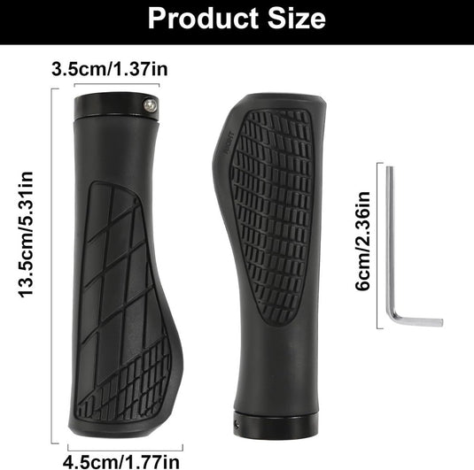 Ergonomische fietshandvatten 22 mm zwart met inbussleutel - happygetfit.com