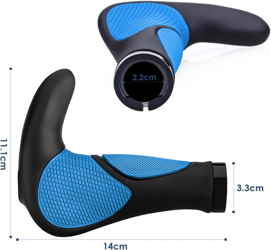 Ergonomische fietshandvatten 22 mm zwart/grijs - happygetfit.com