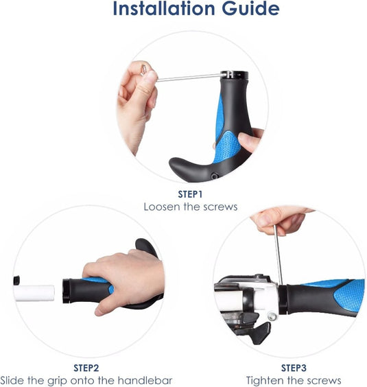 Ergonomische fietshandvatten 22 mm zwart/grijs - happygetfit.com