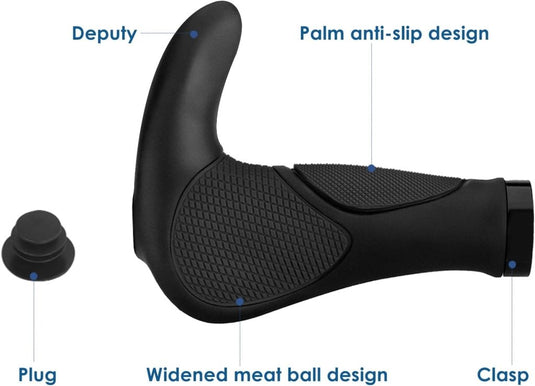 Ergonomische fietshandvatten 22 mm zwart/grijs - happygetfit.com