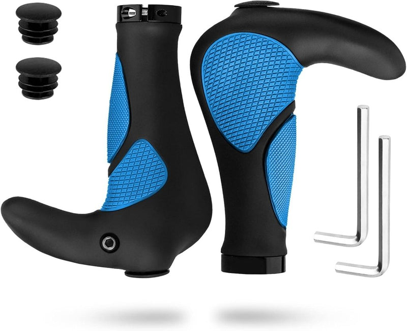 Chargez l'image dans la visionneuse de la galerie, Ergonomische fietshandvatten 22 mm zwart/grijs - happygetfit.com
