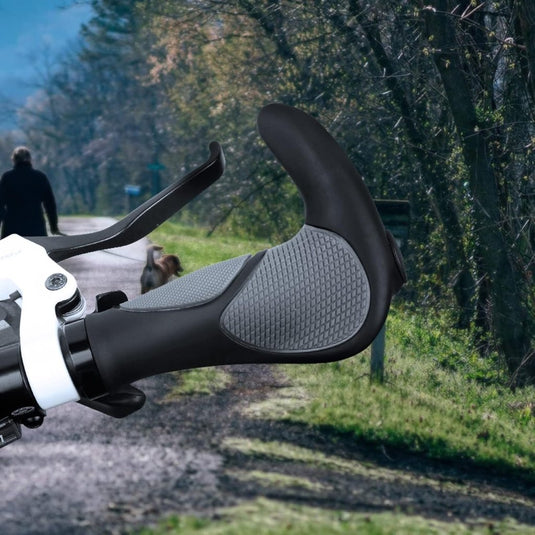 Ergonomische fietshandvatten 22 mm zwart/grijs - happygetfit.com