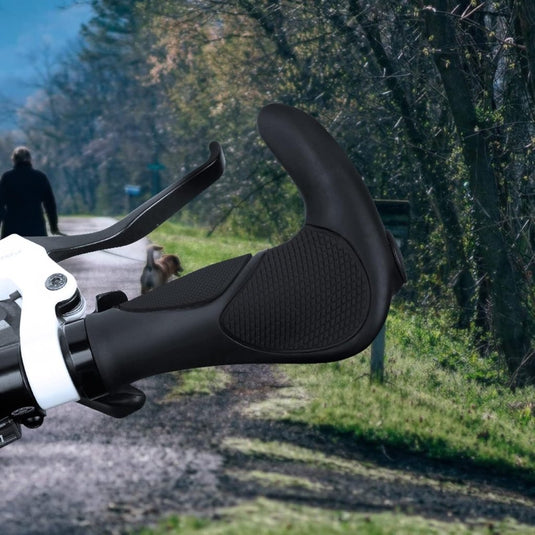 Ergonomische fietshandvatten 22 mm zwart/grijs - happygetfit.com