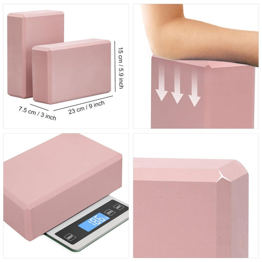 EXERZ Yoga Blocks 2 pack, Gym Blocks, Exercise Workout Fitness Bricks, Pilates Stretch Handstand Non-Slip - happygetfit.com